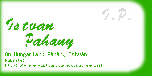 istvan pahany business card