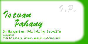 istvan pahany business card